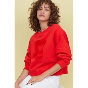 EUC H&M “Amour” graphic print & text oversized sweatshirt, M
